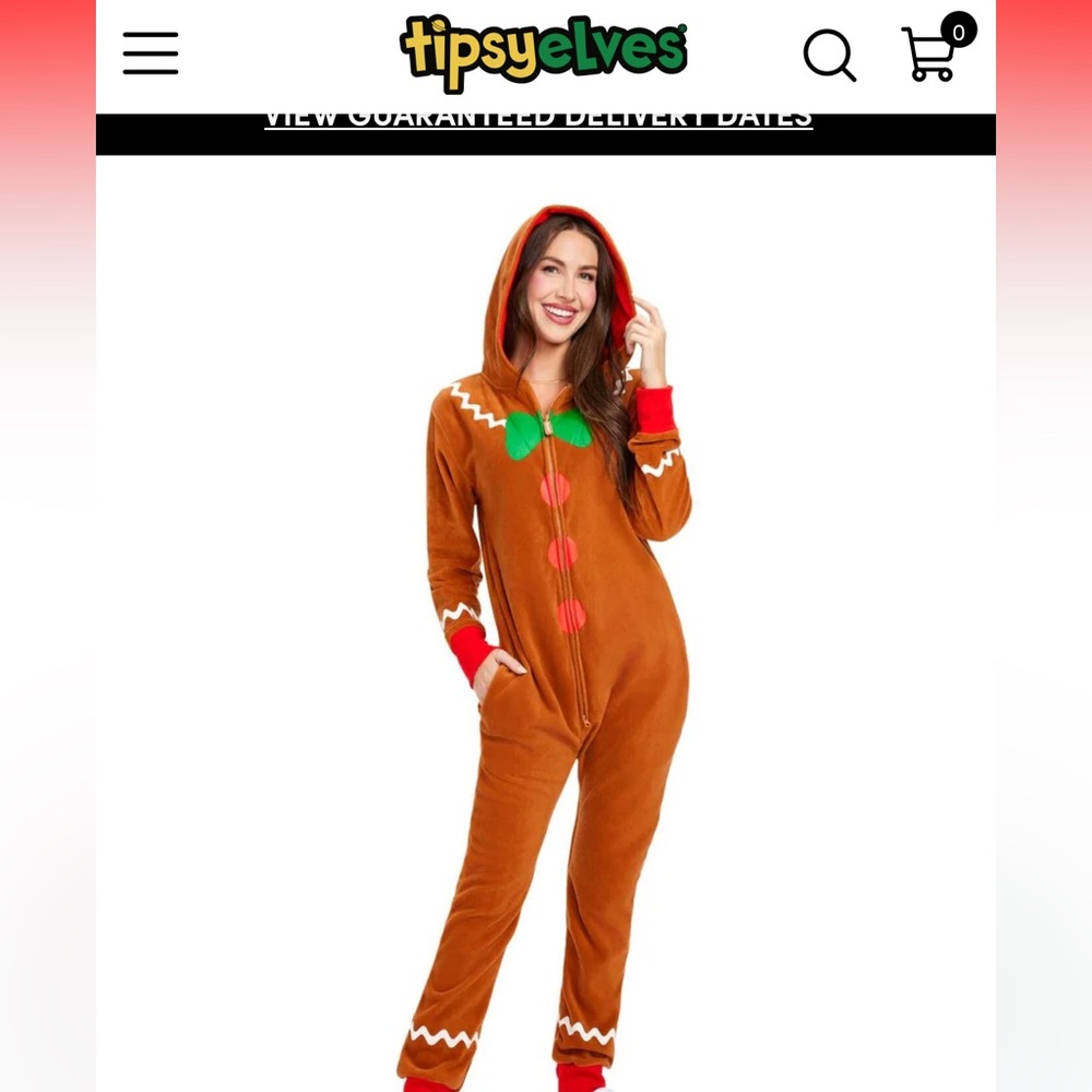 Brand new with tags Tipsy Elves women’s gingerbread onesie